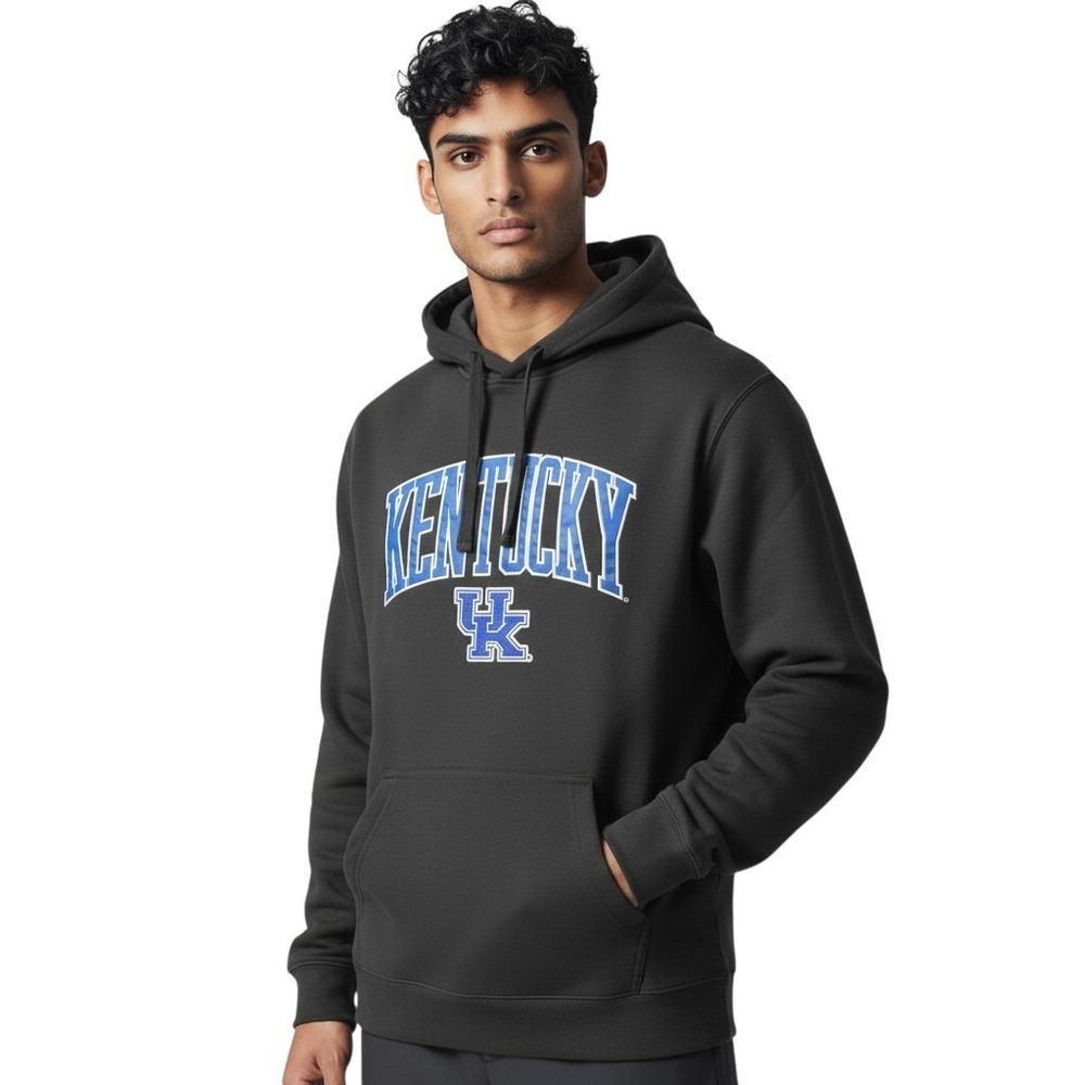 Captivating‎ Kentucky Wildcats Mens Black Graphic Hoodie Sweatshirt Large NEW